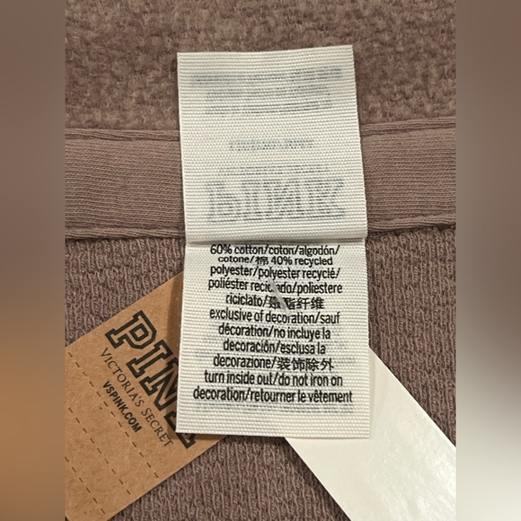 NWT PINK VS Reverse Fleece Shacket - Picture 9 of 9